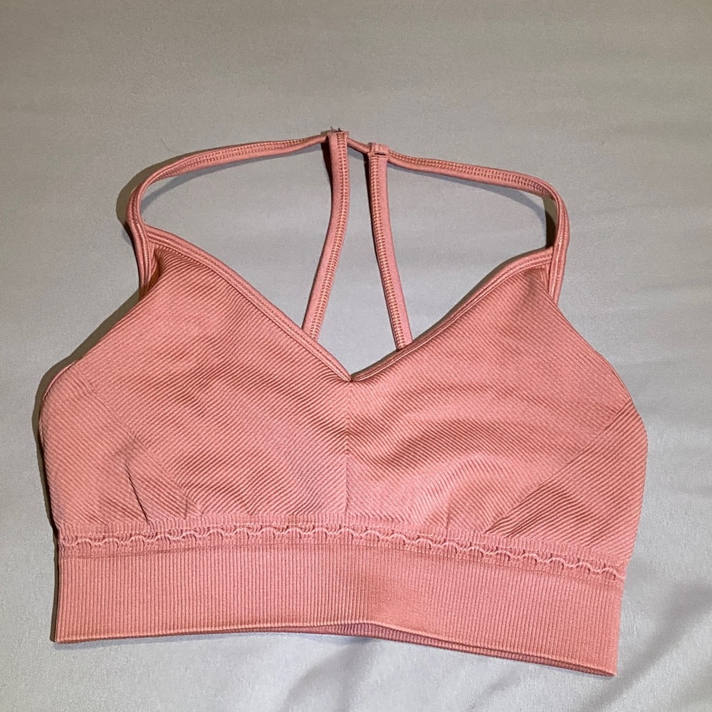 Gymshark Pink Ribbed Seamless Sports Bra